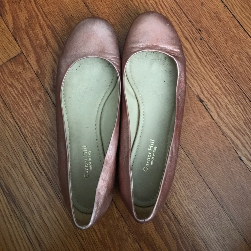 Garnet Hill Rose Gold Flats